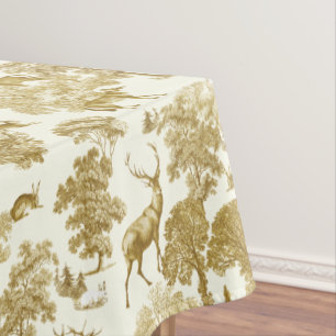 Toalha De Mesa Floresta Dourada de galinha Elegante