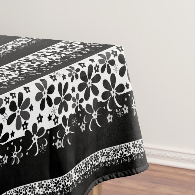 Toalha De Mesa Florim preto e branco (Posição Original)