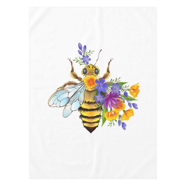 Toalha De Mesa Flower bee with wild plants (Frente)