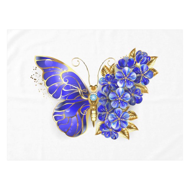 Toalha De Mesa Flower Sapphire Butterfly (Frente (Horizontal))