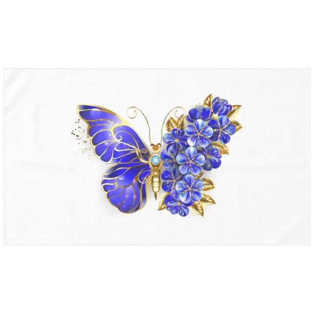 Toalha De Mesa Flower Sapphire Butterfly (Frente (Horizontal))