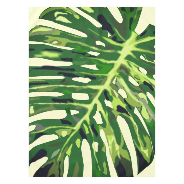 Toalha De Mesa Folha de Monstera Tropical (Frente)