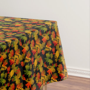 Toalha De Mesa Folha de outono deixa laranja castanho amarelo ver