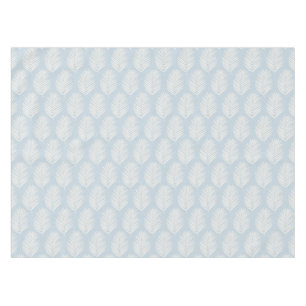 Toalha De Mesa Folha de Palmeira Creme e Azul Claro
