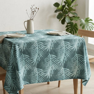 Toalha De Mesa Folha Tropical Verde Água-Marinha