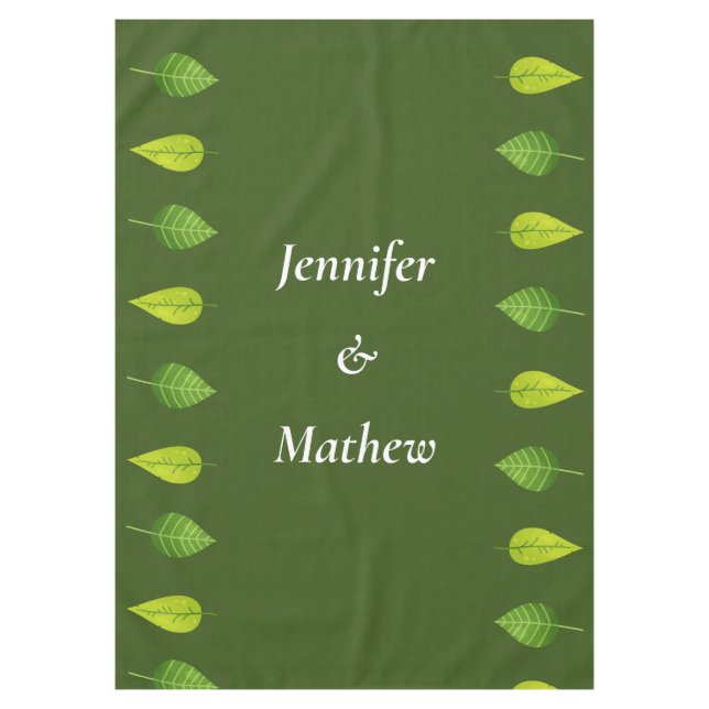 Toalha De Mesa Folha Verde Personalizada Greenery Tablecloth (Frente)