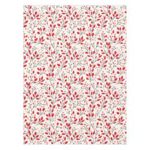 Toalha De Mesa Folha vermelha festiva e padrão de berço