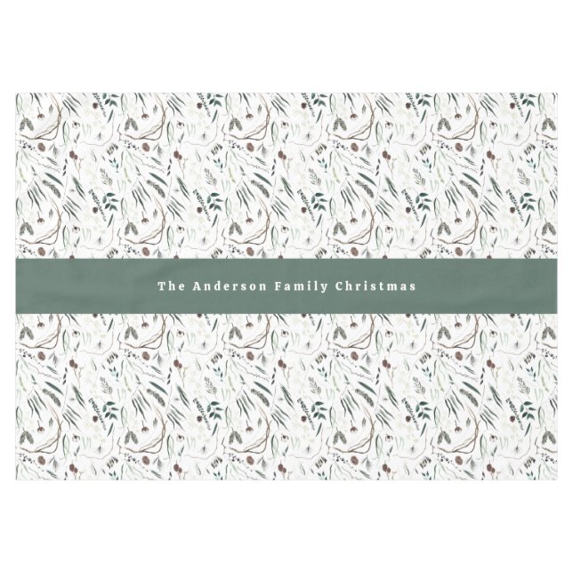 Toalha De Mesa Folhagem moderna e elegante, bem-vinda (Frente (Horizontal))