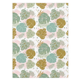Toalha De Mesa Folhagem Tropical - Padrão De Monstera E Folha De 