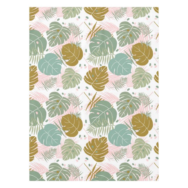 Toalha De Mesa Folhagem Tropical - Padrão De Monstera E Folha De  (Frente)