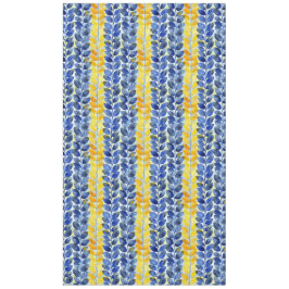 Toalha De Mesa Folhas Amarelas e Azuis