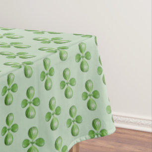 Toalha De Mesa Folhas da Árvore de Jade Verde sobre Verde Claro