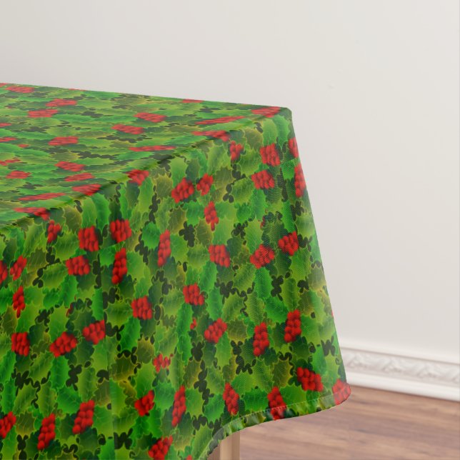 Toalha de mesa Folhas de Azevinho de Natal (Posição Original)