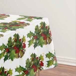 Toalha de Mesa Folhas de Azevinho Vitoriana