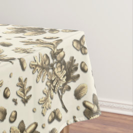 Toalha De Mesa Folhas de Carvalho Castanho Dourado Vintage em Bei