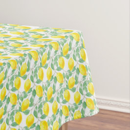 Toalha De Mesa Folhas de limão aquarela casamento branco