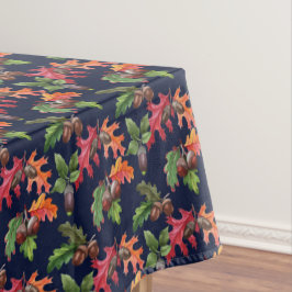 Toalha De Mesa Folhas de outono e teste padrão da bolota no azul
