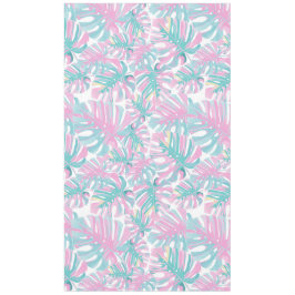 Toalha De Mesa Folhas de Palma Rosa Tropicais