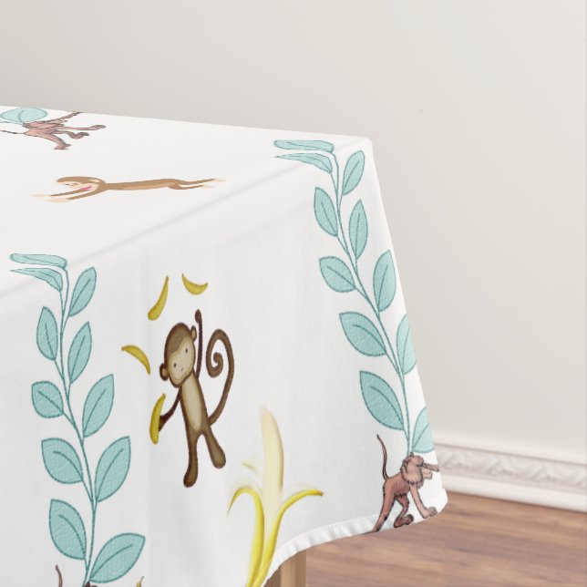 Toalha De Mesa Folhas de Tablecloth White Mackey Bananas (Posição Original)
