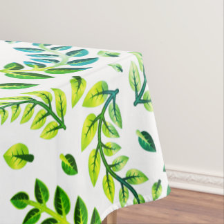 Toalha De Mesa Folhas Elegantes Verde Limão Turquesa