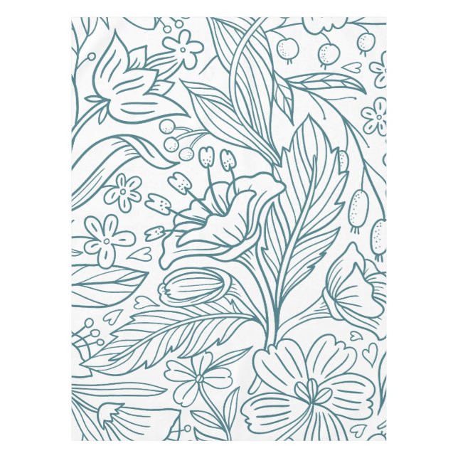 Toalha De Mesa Folhas Simples de Hibiscus Floral | (Frente)