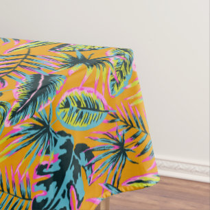 Toalha De Mesa Folhas Tropicais Havaianas E Plantas Padrão-Impres