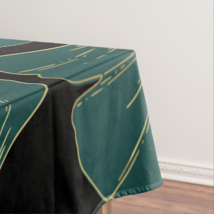 Toalha De Mesa Folhas verdes ouros