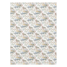 Toalha De Mesa Folk Art Meadow e Blue Bird na Terra Tones