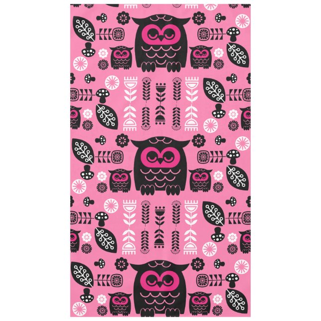 Toalha De Mesa Folk Art Nordic Owl (Frente)