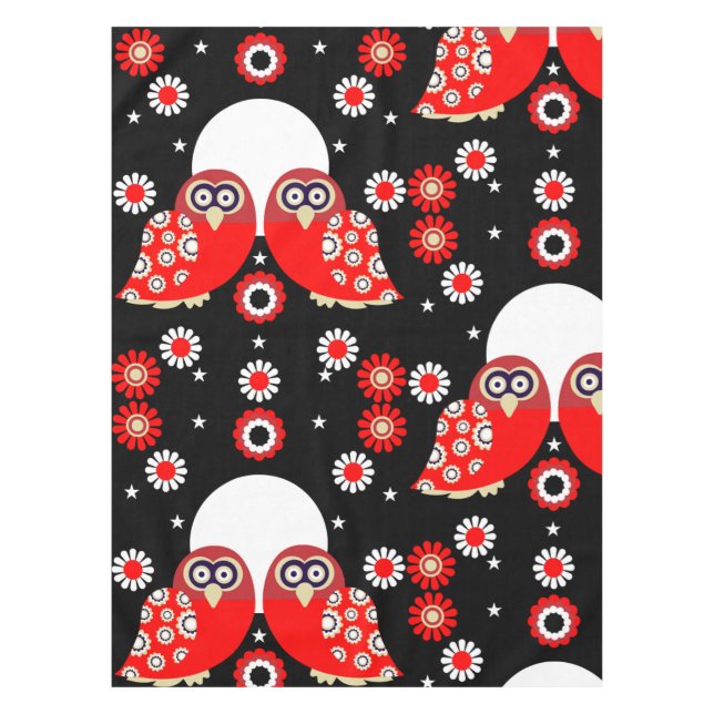 Toalha De Mesa Folk Art Owl (Frente)