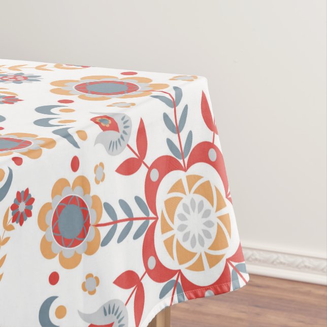 Toalha De Mesa Folk Arte Escandinava Velkommen Mesa Cloth (Posição Original)