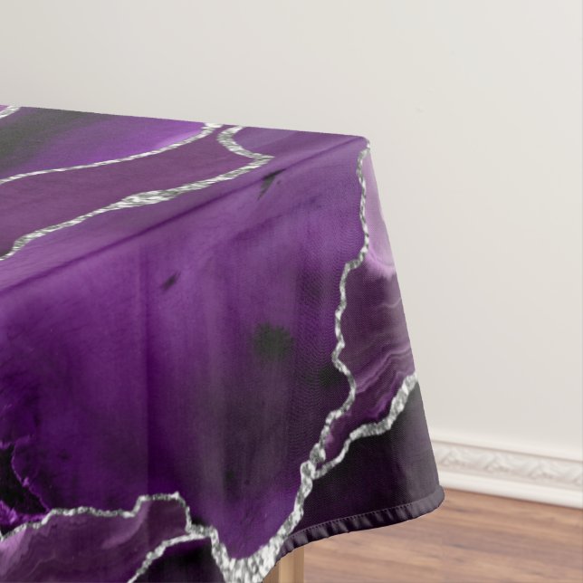 Toalha de Mesa Formal com Brilho de Ágata Prata Ro (Posição Original)