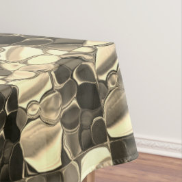 Toalha De Mesa Formas arredondadas em cor de bronze, ouro brilhan