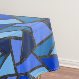 Toalha De Mesa Formas de vidro corado a azul