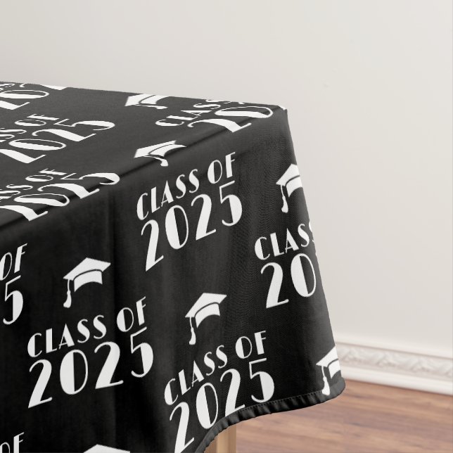 Toalha De Mesa Formatura Preto e Branco Ano Personalizado  (Posição Original)