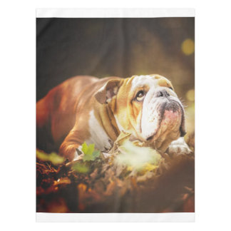 Toalha De Mesa Foto da Floresta do Bulldog Inglês
