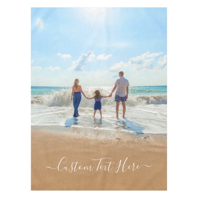 Toalha De Mesa Foto e texto personalizados - Design único - (Frente)