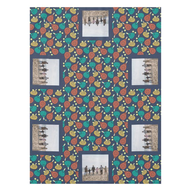 Toalha De Mesa Foto personalizada do Padel Tênis Themed (Frente)