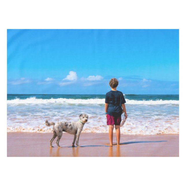 Toalha De Mesa Foto Personalizada - Seu Próprio Design - Eu Amo M (Frente (Horizontal))