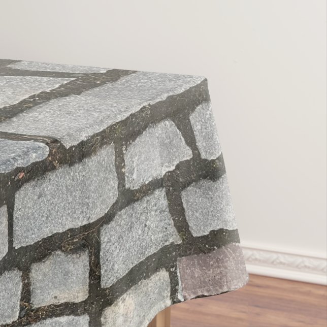 Toalha De Mesa Fotografia do Caminho da Rua Cobblestone Brick (Posição Original)