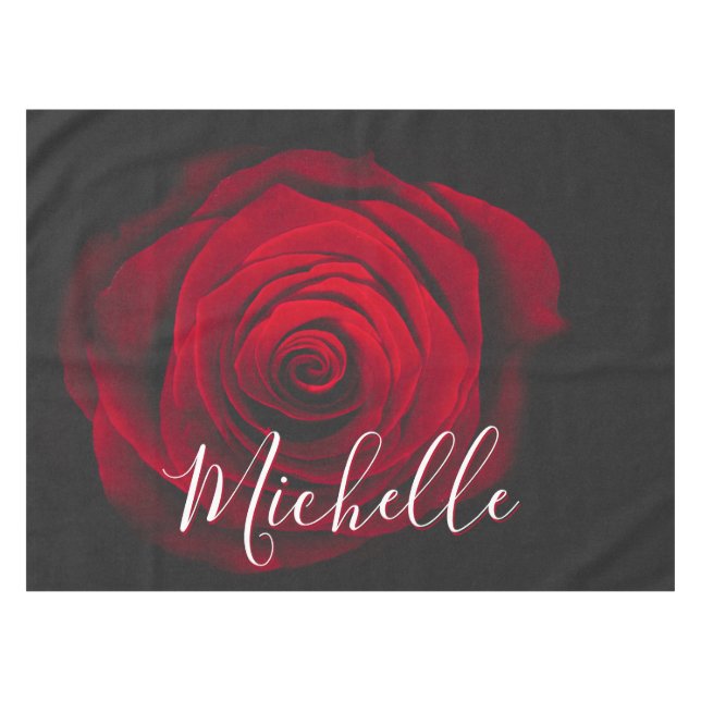 Toalha De Mesa Fotografia personalizada da colheita da rosa verme (Frente (Horizontal))