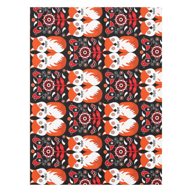 Toalha De Mesa Fox and Nature Nordic FolArt (Frente)