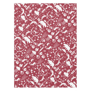 Toalha De Mesa Fox Deer Bear Pattern Cottage Hunting Lodge