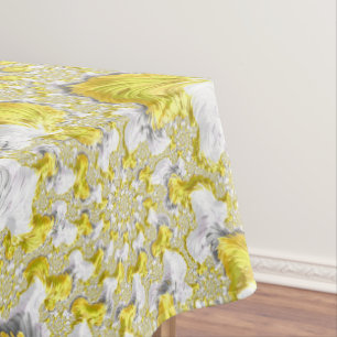 Toalha De Mesa Fractal Dourado abstrato