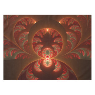 Toalha De Mesa Fractal vermelho-laranja abstrato moderno e lumino