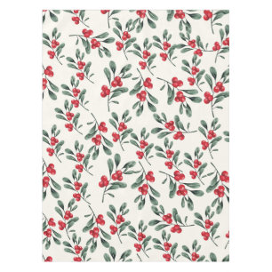 Toalha De Mesa Framboesas vermelhas Folhas verdes
