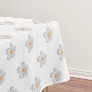 Toalha De Mesa Frangipani Flores de Plumeria em Branco