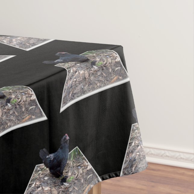 Toalha De Mesa Frango Fluffy Negro, (Posição Original)