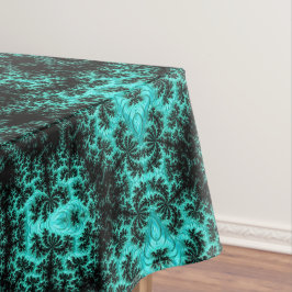 Toalha De Mesa Fratura simétrica verde-abstrato preto