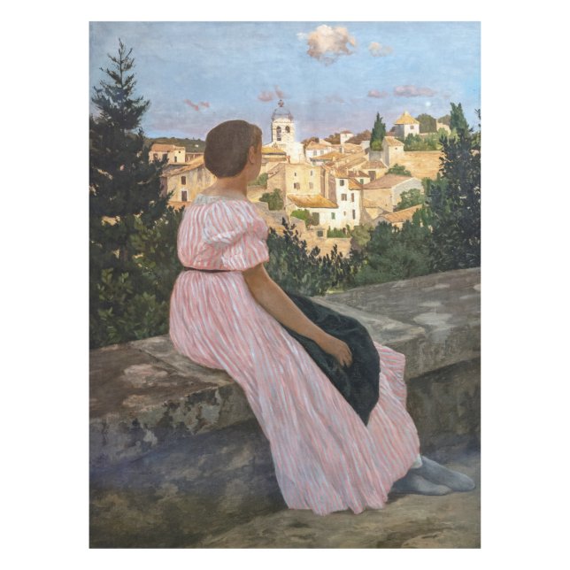 Toalha De Mesa Frederic Bazille - O Vestido Rosa (Frente)